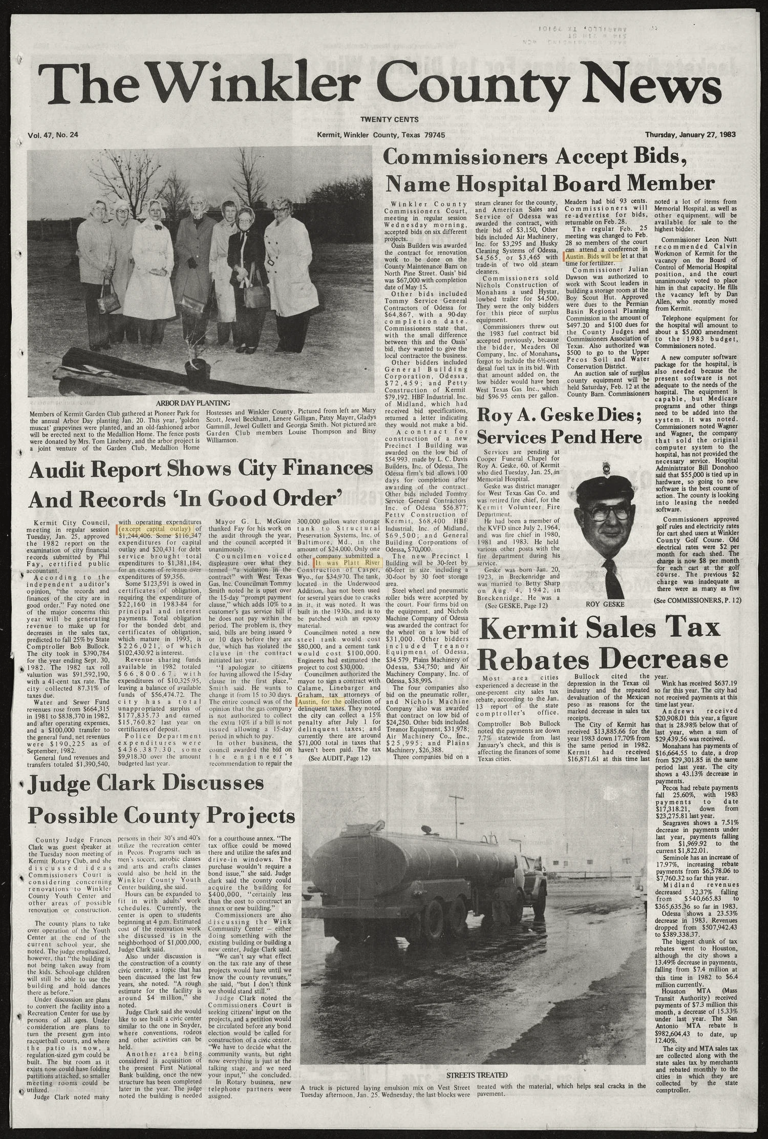 The Winkler County News (Kermit, Tex.), Vol. 47, No. 24, Ed. 1 Thursday, January 27, 1983